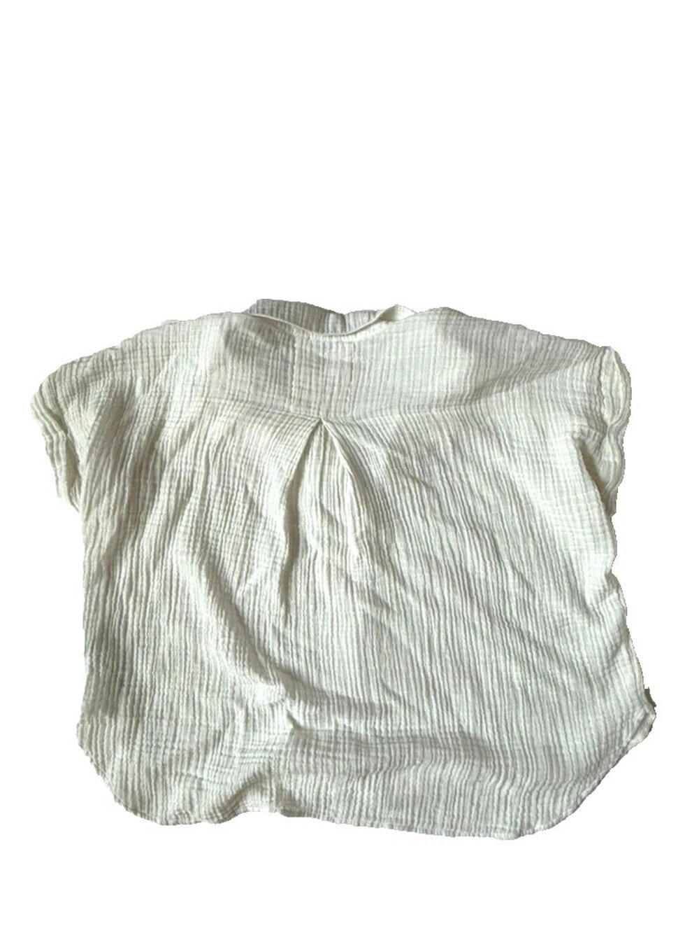 Eileen Fisher Womens 1X White V-neck Blouse Shirt Pullover Muslin Gauze Organic - Picture 3 of 5